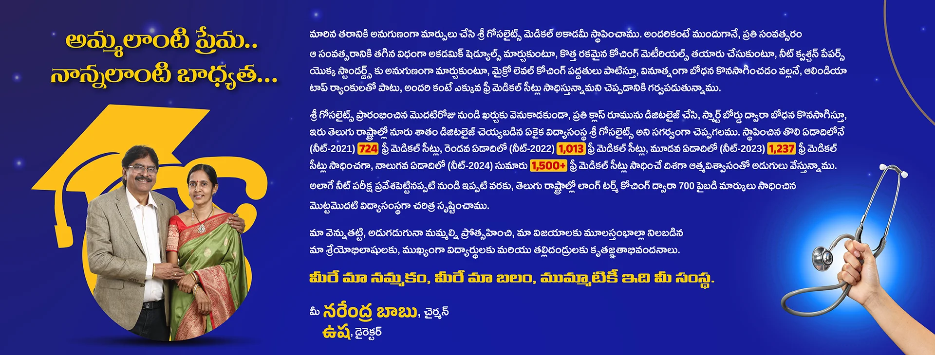 Sri Gosalites Founder Narendra Babu